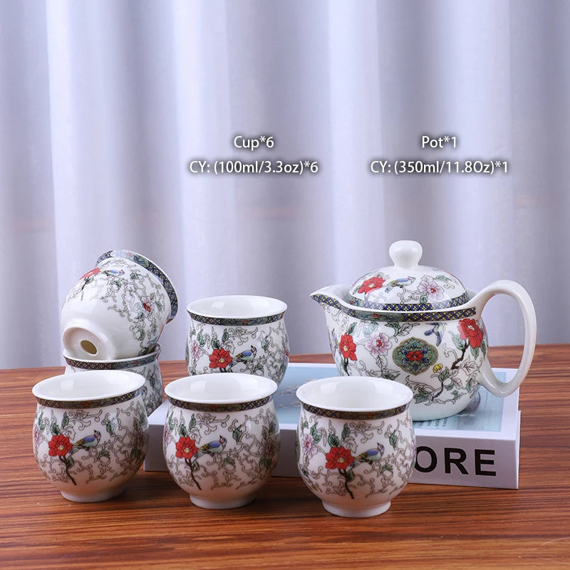 Porcelain Tea Cup Pot Set