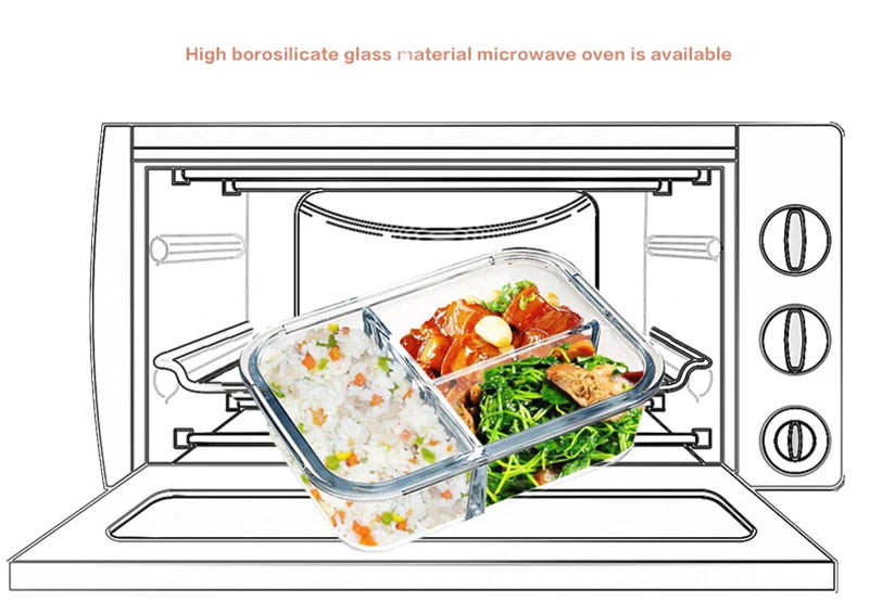 New style Lunch Box Glass 1050ml