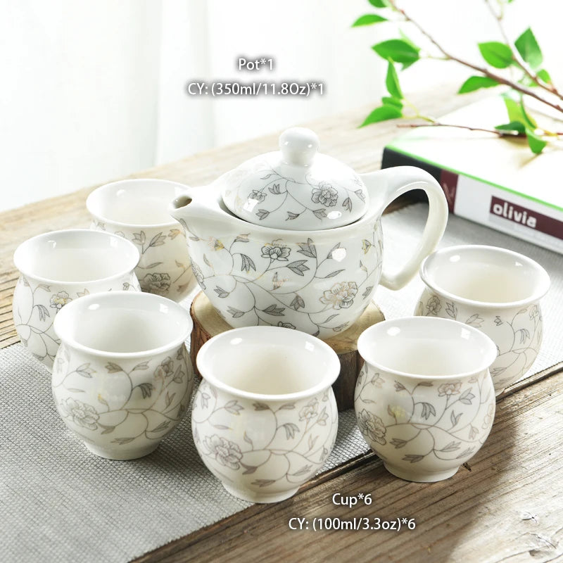 Porcelain Tea Cup Pot Set