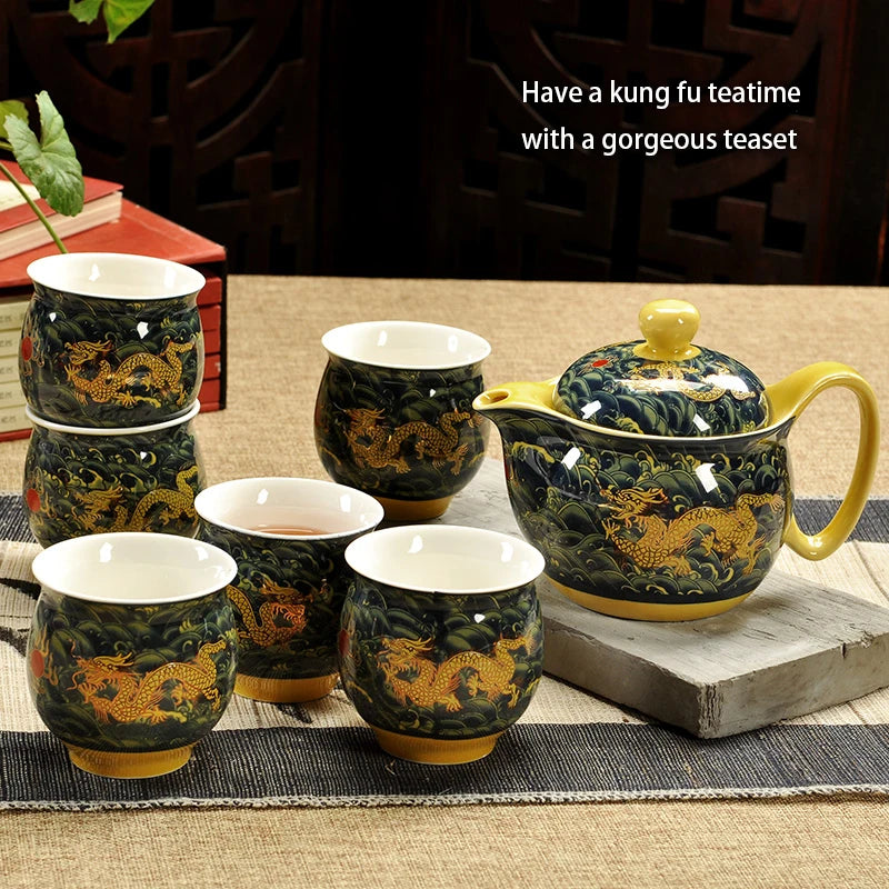 Porcelain Tea Cup Pot Set