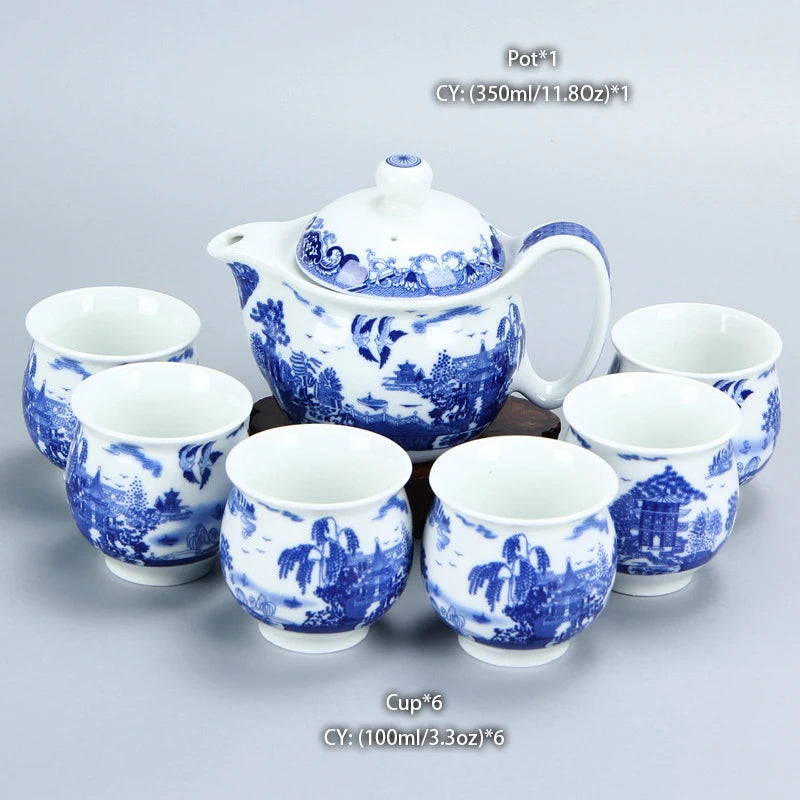 Porcelain Tea Cup Pot Set