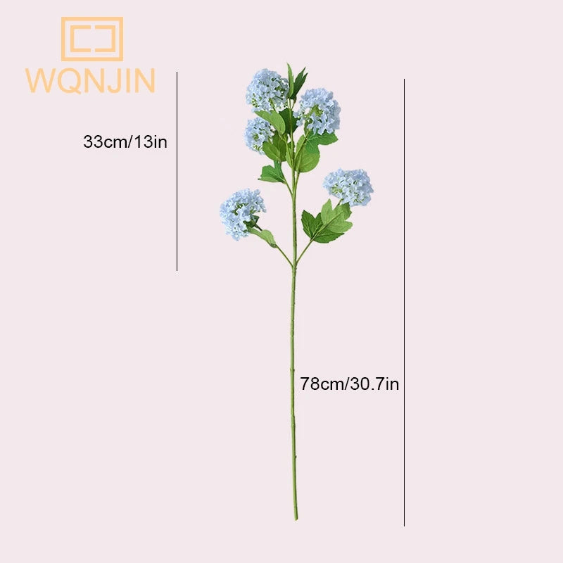 1PC Simulation Long 5 Heads Hydrangeas