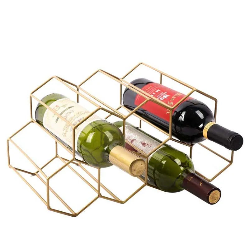 Modern Metal Honeycomb Wine Rack