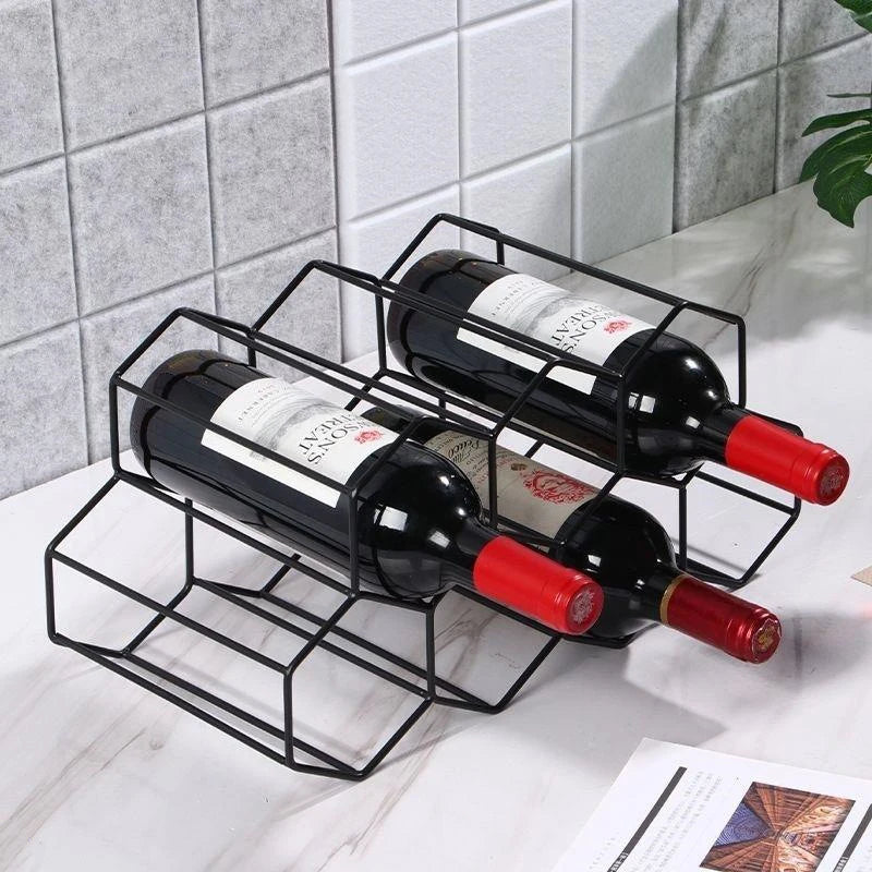 Modern Metal Honeycomb Wine Rack