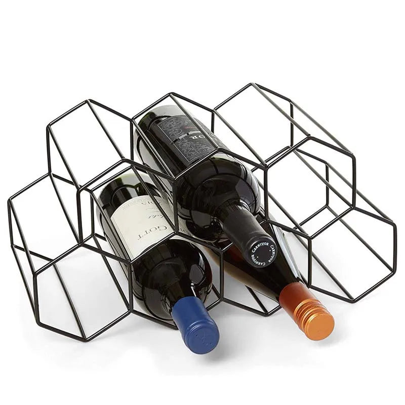 Modern Metal Honeycomb Wine Rack