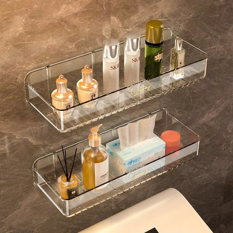 Bathroom White Shelf Rack Wall-mounted