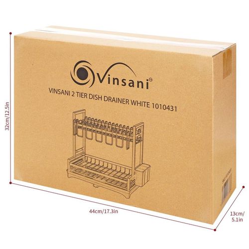 VINSANI 2 TIER DISH DRAINER WHITE