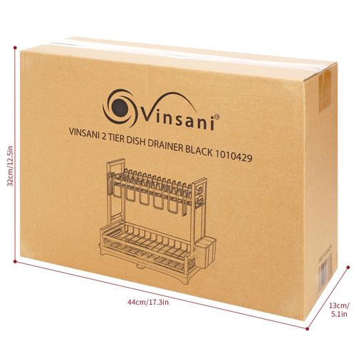 VINSANI 2 TIER DISH DRAINER BLACK 1010429